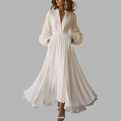 Elisabeth Vintage lanterne ermeløs maxi kjole