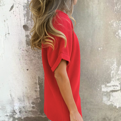 Diana Elegant bluse med rund hals