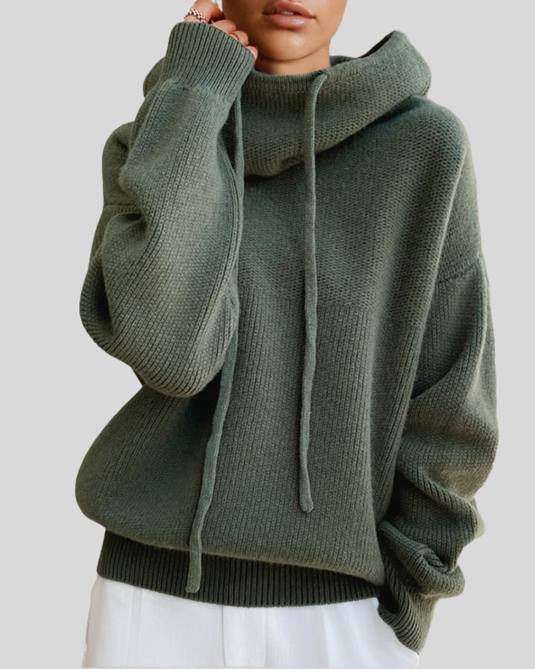 Birgitta Genser av myk bomull med luksuriøs polokrage