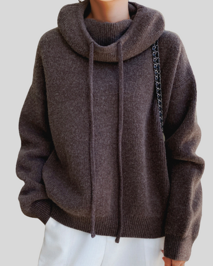 Birgitta Genser av myk bomull med luksuriøs polokrage