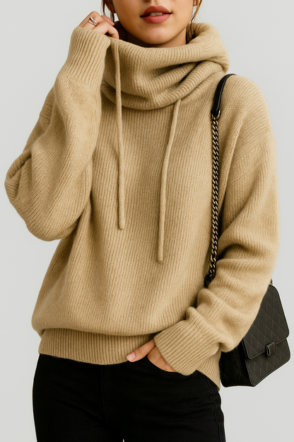 Birgitta Genser av myk bomull med luksuriøs polokrage